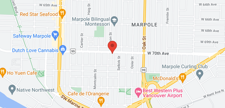 map of 101 1296 W 70TH AVENUE